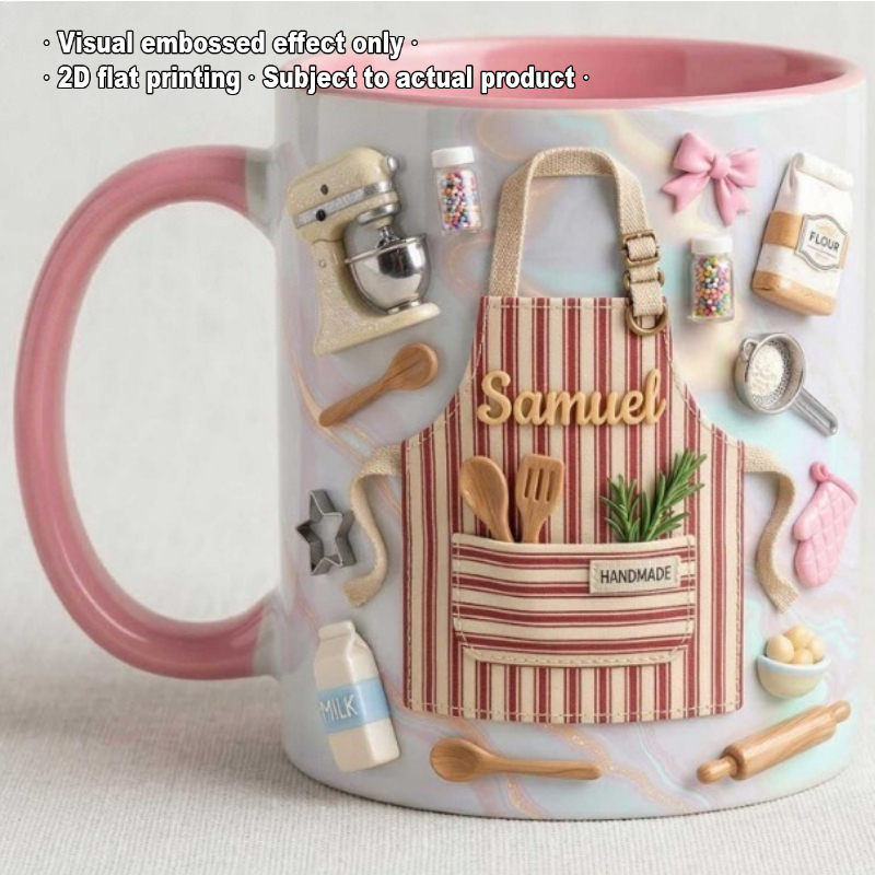 Coffee Tea Name - Kişiye Özel Fırıncı Kupası 2D Baskı