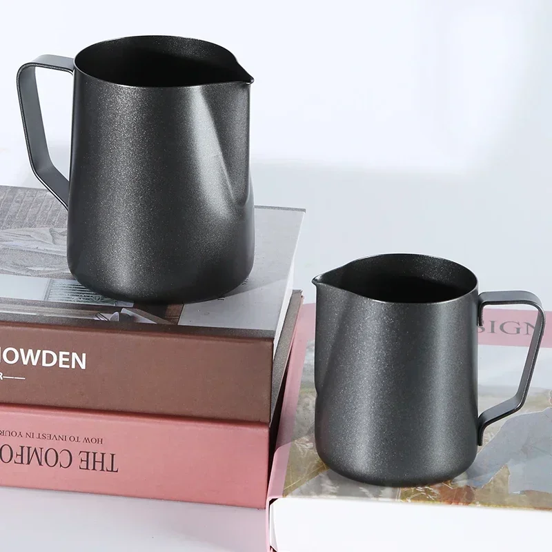 Barista Milk Jug - Kalın Siyah 350/600ml Latte Art Kupası
