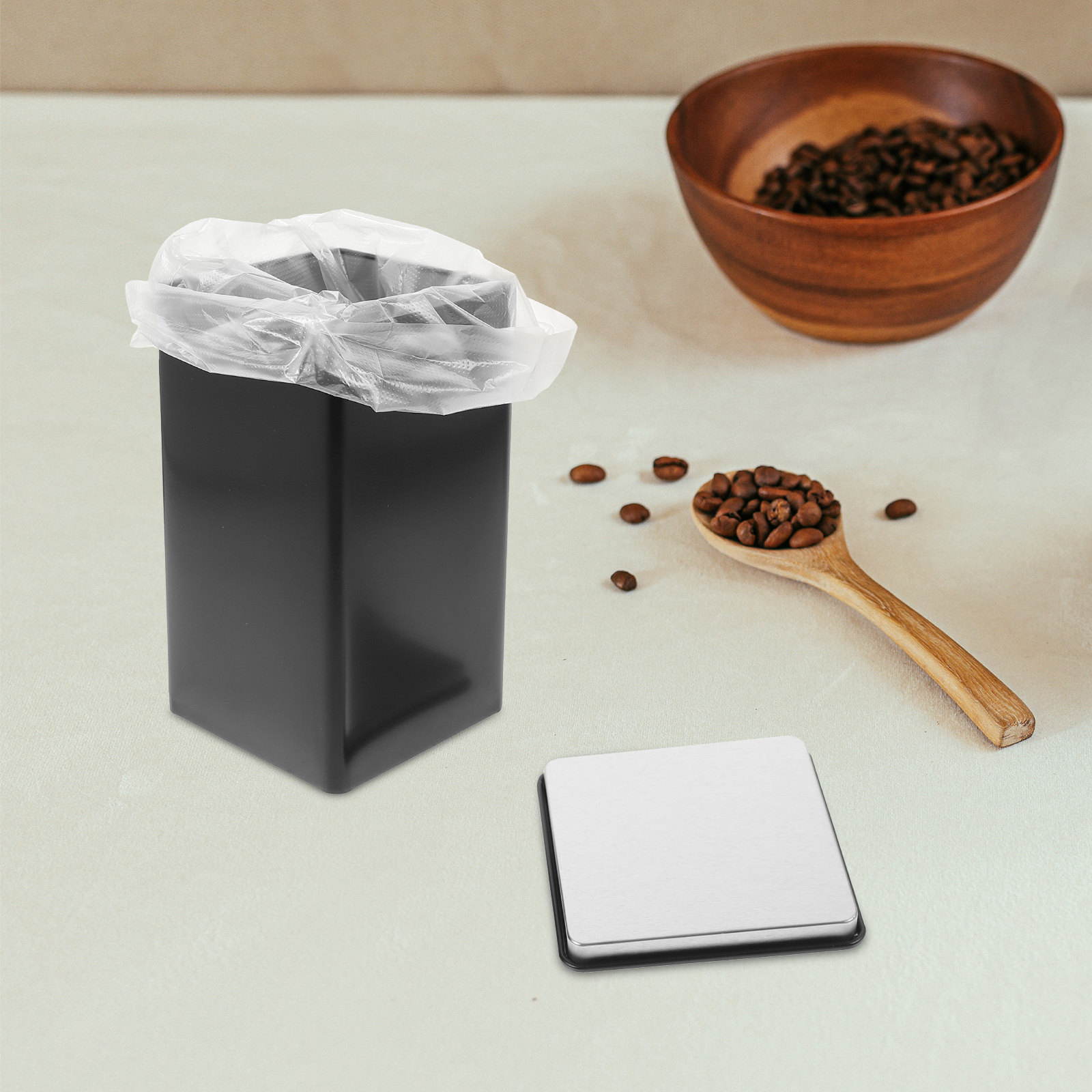 Coffee Tea Sugar - 4 Adet Kapaklı, Hafif, Taşınabilir, Kolayca